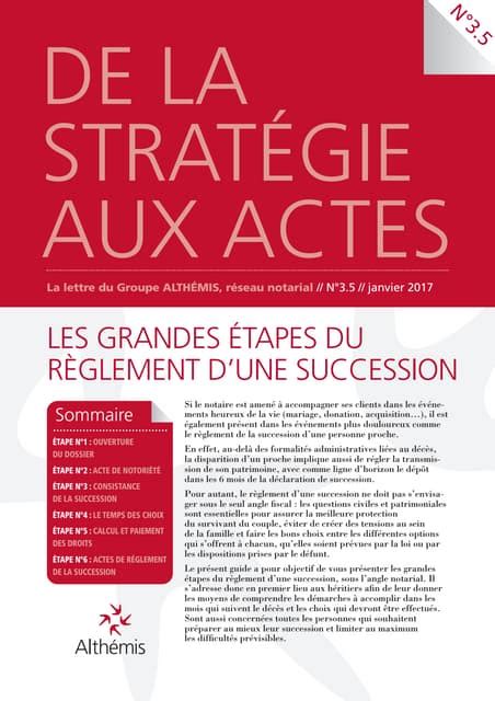 Les Grandes étapes Du Règlement Dune Succession Pdf