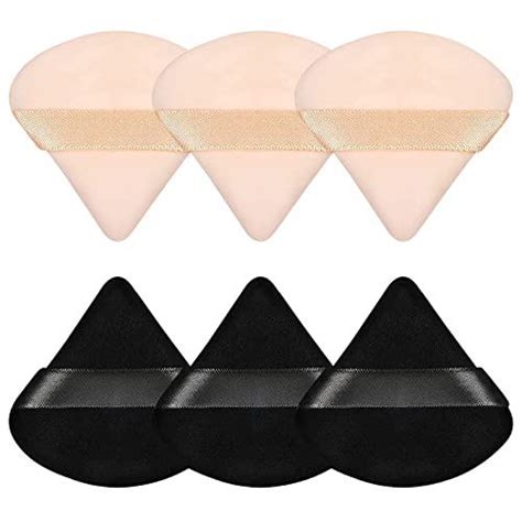 Pimoys 6 Pieces Powder Puff Face Triangle Makeup Sponge Soft Velour