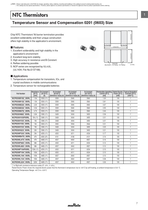 NCP03XH682J05RL Datasheet PDF Thermistors