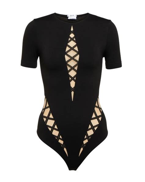 Wolford Synthetic Sheer Opaque Bodysuit In Black Lyst Canada