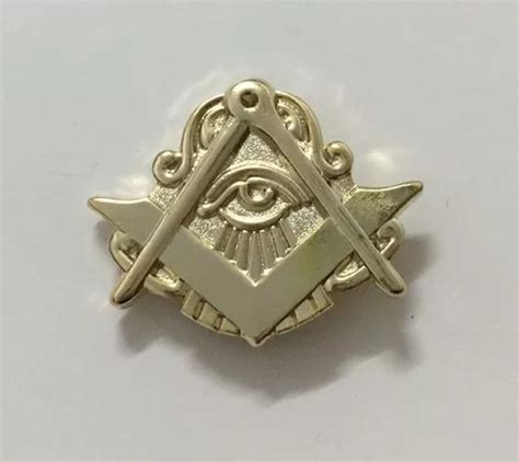 Pin Ma Onaria Broche Boton Esquadro Compasso Dourado Mercadolivre