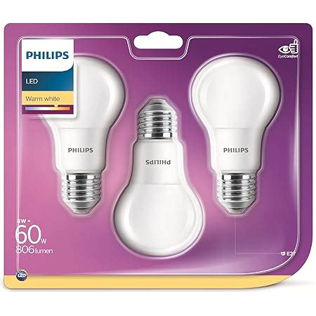 Philips LED E27 Frosted Light Bulbs 8 W 60 W Warm White Pack Of 6