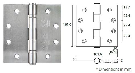 Butt Hinge Dimensions