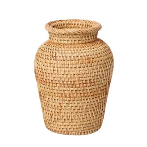 VASE EN ROTIN Vases en osier Porte pot de fleur Fournitures Décor pour