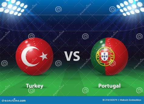 Turkey Vs Portugal Europe Soccer Tournament 2024 Stock Vector