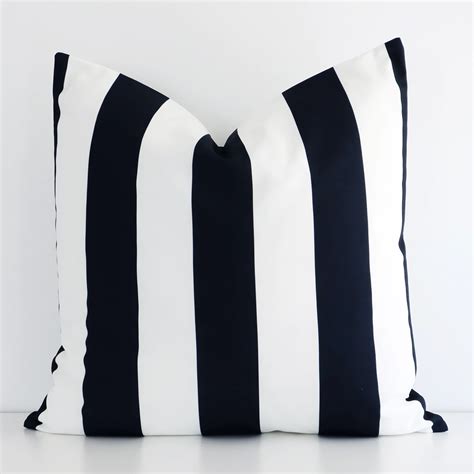 Byron Striped Waterproof Black And White Large Outdoor Cushion Cover