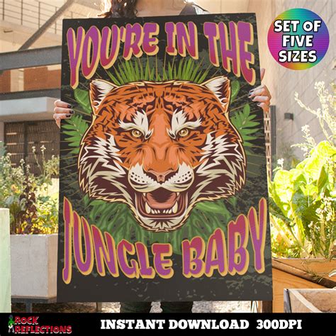 Druckbare Wandkunst In The Jungle Tiger Guns N Roses Tribute Digitaler