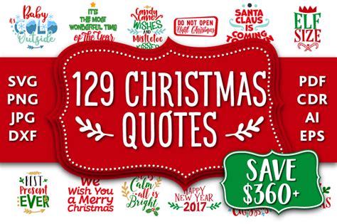 Christmas Bundle 129 Christmas Quotes In SVG DXF CDR EPS AI