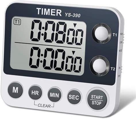 Dual Kitchen Timer with Large Digital Multifunction Display