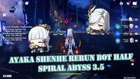 Speedrun C0 R1 Ayaka C0 Shenhe Full Half Spiral Abyss 3 5 YouTube