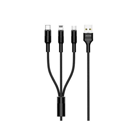 Cable Usb 3 En 1 Tranyoo Lightning Tipo C Micro Usb Negro Generico