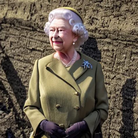 Queen Elizabeth Ii Holding A Gun While In Wwii Stable Diffusion Openart