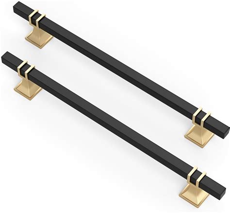 Lepatape 10 Pack 8 Inch 204mm Black And Gold Cabinet Pulls Kitchen