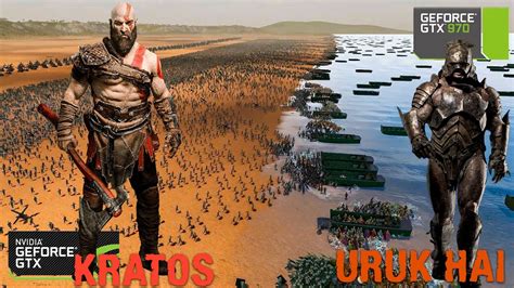 Kratos Army VS Uruk Hai Army At The Beach Ultimate Epic Battle