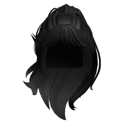 Messy Layered Flowy Anime Pigtail Black Roblox