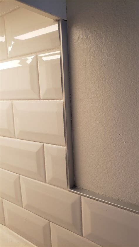 Lets Talk About Edge Trim Tile Lines White Tile Backsplash Schluter Tile Edge Beveled