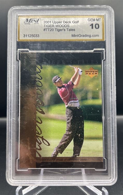 TIGER WOODS 2001 Upper Deck Golf TIGERS TALES ROOKIE TT20 Gem Mint 10