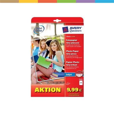 Avery ZW Classic InkJet Photo Papier 2415Z 160g Blatt 160 g m² 210 x