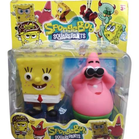 Muñecos Bob Esponja y Patricio Set x 2 unidades Miden Aproximadament