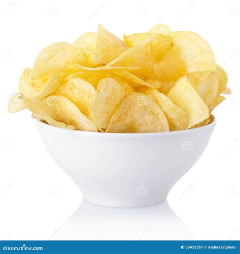 Potato chips bowl stock image. Image of prepared, path - 20432561