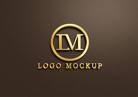 Premium Psd 3d Gold Logo Mockup On Wall