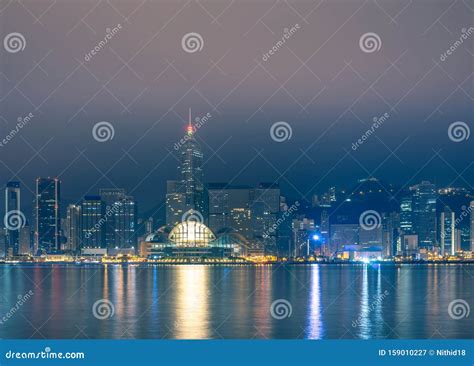 Hong Kong Cityscape View From Victoria Harbour Stock Image Image Of