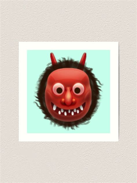 Japanese Ogre Emoji Art Print For Sale By Khavens Redbubble