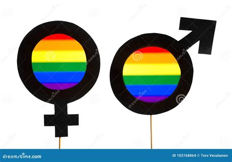 Gender Symbols With Lgbt And Rainbow Flag Colors Stock Photo Image Of