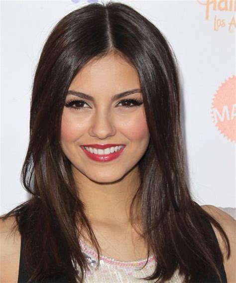 Victoria Justice Long Straight Dark Mocha Brunette Hairstyle Hair