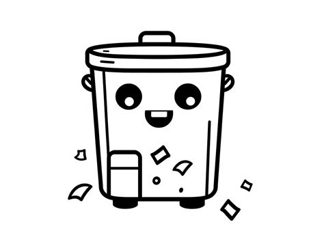 Trash Can Coloring Page Coloring Page