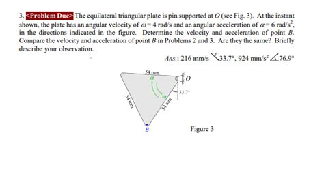 Solved 3 The Equilateral Triangular Plate Is Pin