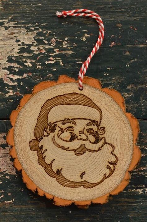 Santa Wood Slice Ornament