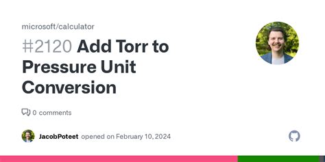 Add Torr To Pressure Unit Conversion · Issue 2120 · Microsoft