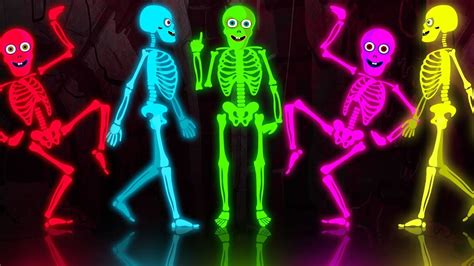 Midnight Magic Five Crazy Dancing Skeletons Jumping On The Grave