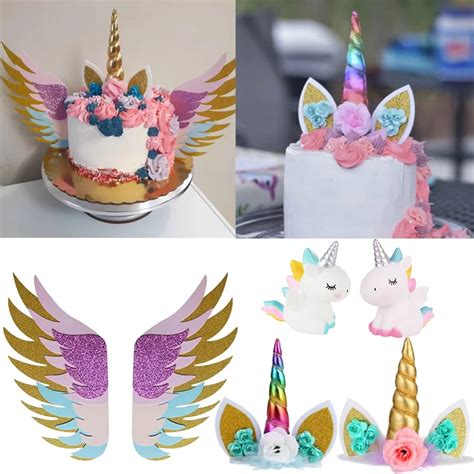 Unicornio Arco Ris Pesta As Cuerno Torta Topper Fiesta De Cumplea Os