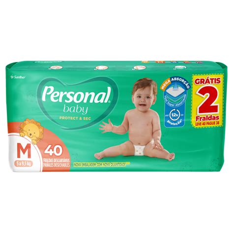 Fralda Descart Vel Infantil Personal Baby Protect Sec M Pacote Leve