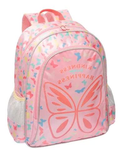 Mochila De Costas Escolar Me Fly Away Rosa Borboleta Parcelamento Sem