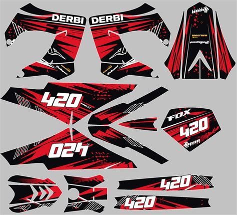 Grafik Kit Derbi 50 Victoria Bull Tun R Verkleidung Rot Kitdeco