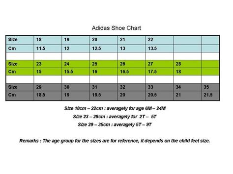 ComELnyE Baby..: Adidas Shoe size Chart