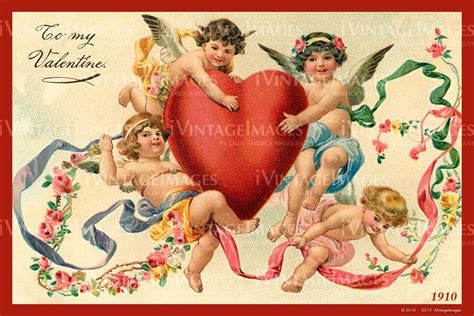 Valentine And Cupid Valentine Postcards Victorian