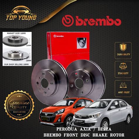 Brembo Perodua Axia Bezza Front Depan Original Brembo Disc