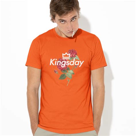 Koningsdag T Shirt Kingsday Rose Oranje Shirts Snelle Verzending