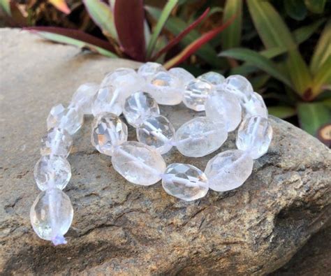 Clear Quartz Faceted Egg Nugget Gemstone Beads Mm Strand My Beads