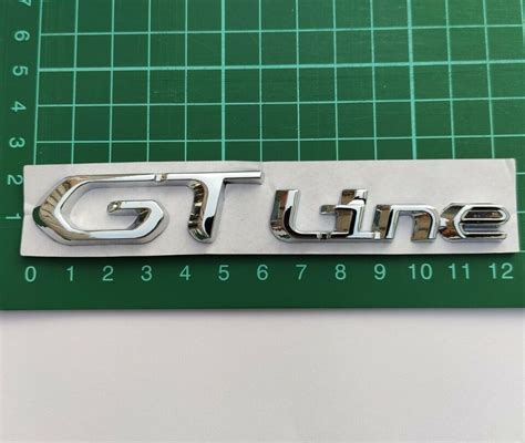 Gt Line Argento Metallo Cromato Stemma Adesivo Emblema Per Peugeot