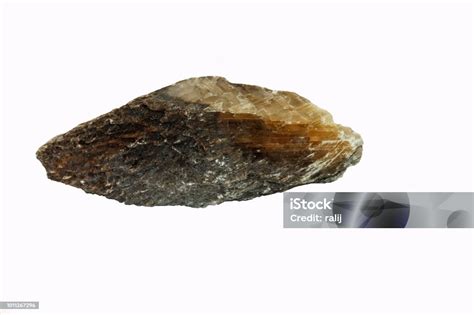 Gips Mit Holz Auf Weißem Hintergrund Raw Selenit Verkohlt Stockfoto und ...