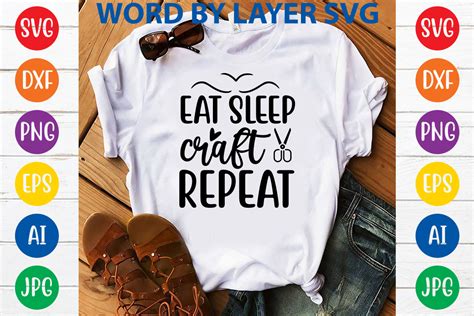 Eat Sleep Craft Repeat Svg Design Graphic By Craftzone · Creative Fabrica