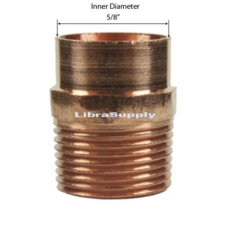 Libra Supply 1 2 Inch 1 2 1 2 Inch Wrought Copper Male Adapter