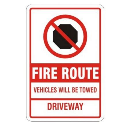 Fire route signs