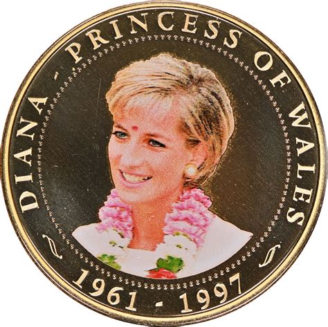 1 Dollar Elizabeth II Princess Diana At Hindu Temple Cook Islands