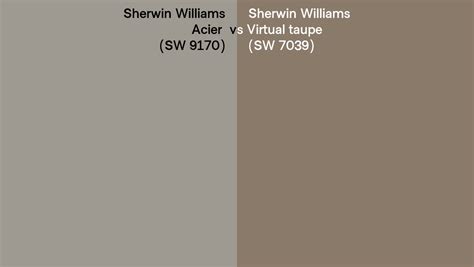 Sherwin Williams Acier Vs Virtual Taupe Side By Side Comparison